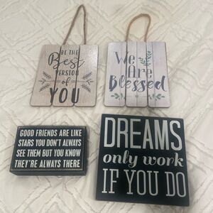Wooden Plaques or Wall Sign Hangings